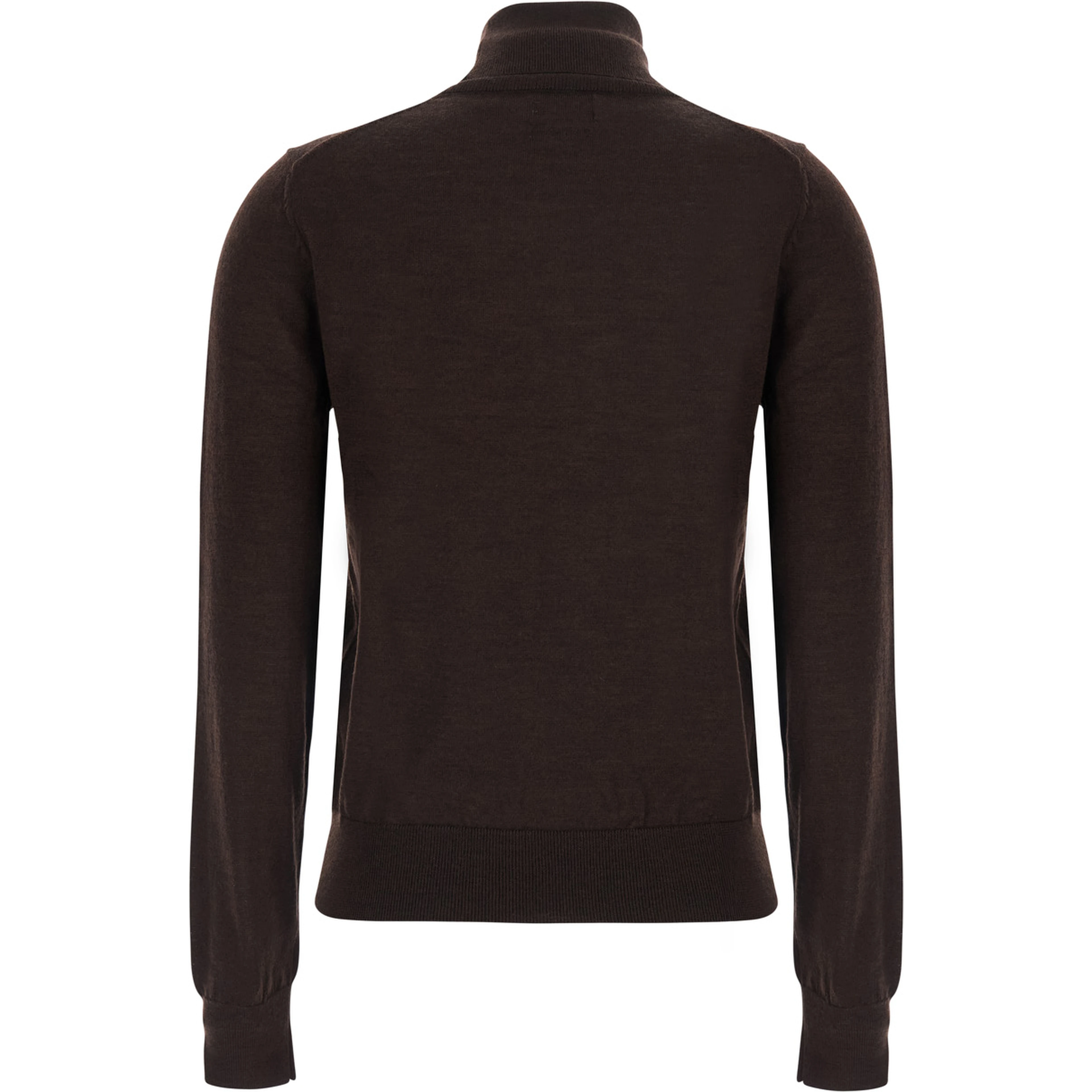 Brown High Neck Sweater with Tone-on-Tone Pony Logo in wool for Women
