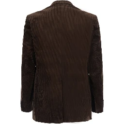 brown single-breasted Jacket with Notched revers in corduroy Men