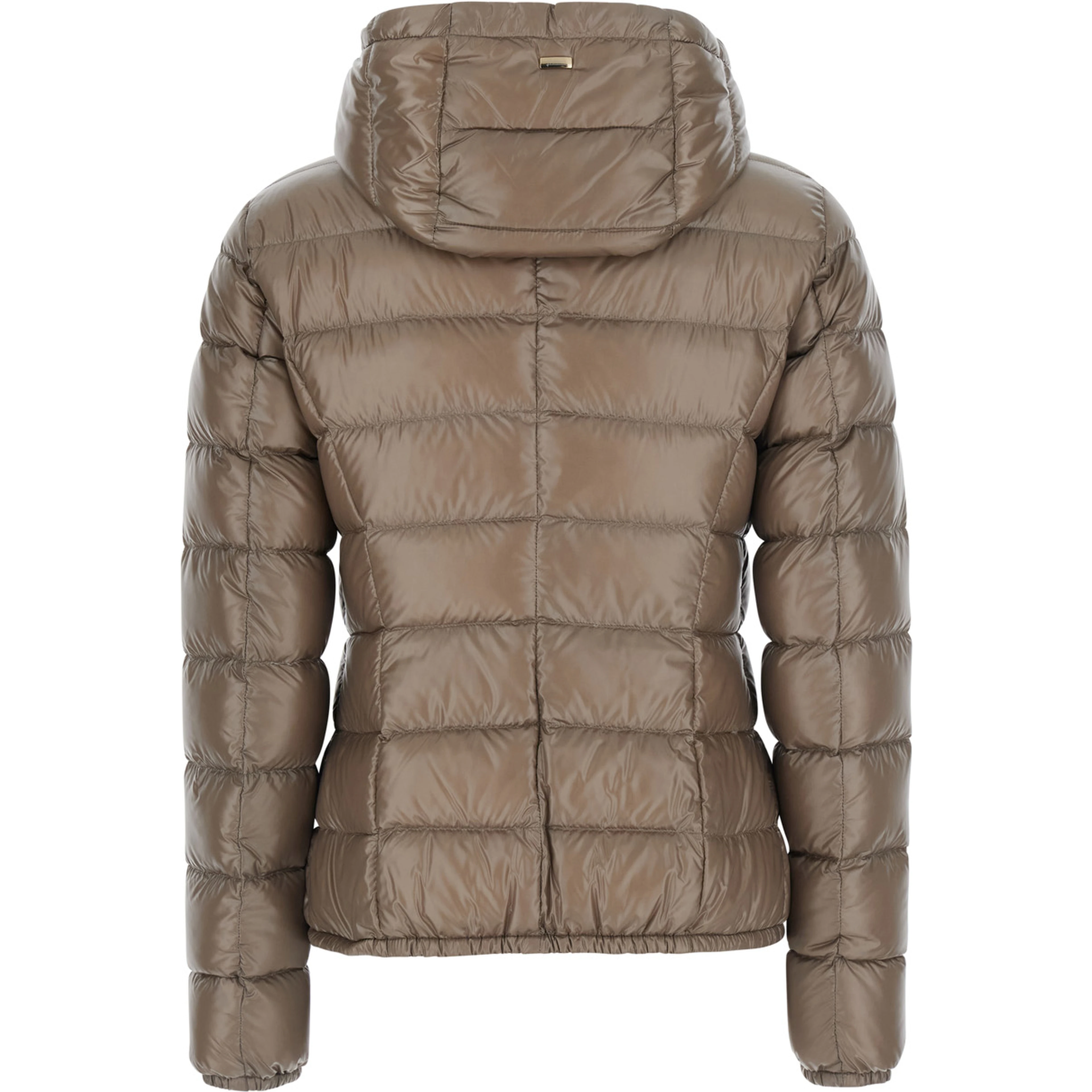 Giada Beige Down jacket with Removable Hood in Tech Fabric for Women