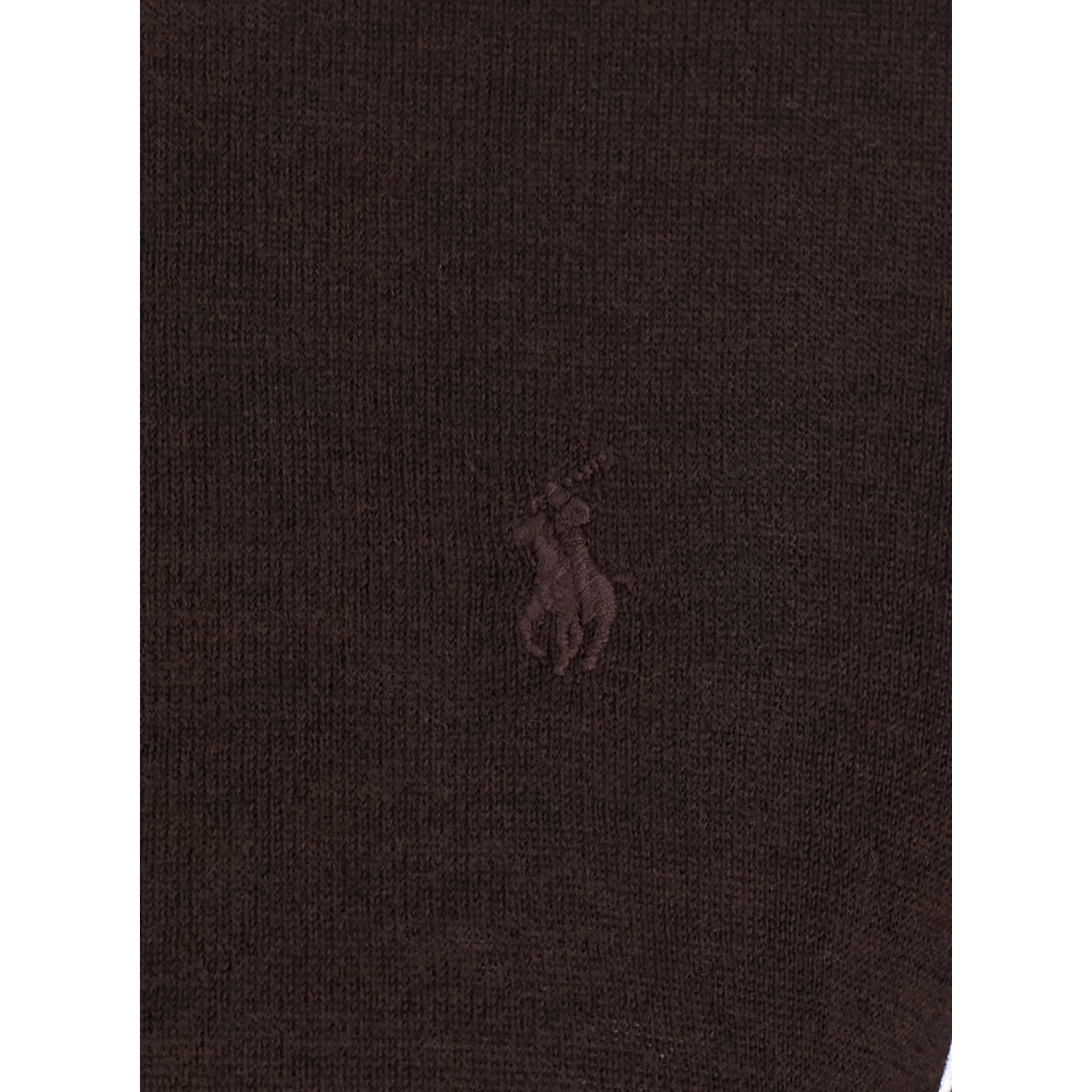 Brown High Neck Sweater with Tone-on-Tone Pony Logo in wool for Women
