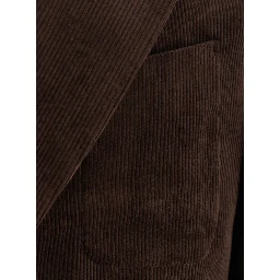 brown single-breasted Jacket with Notched revers in corduroy Men