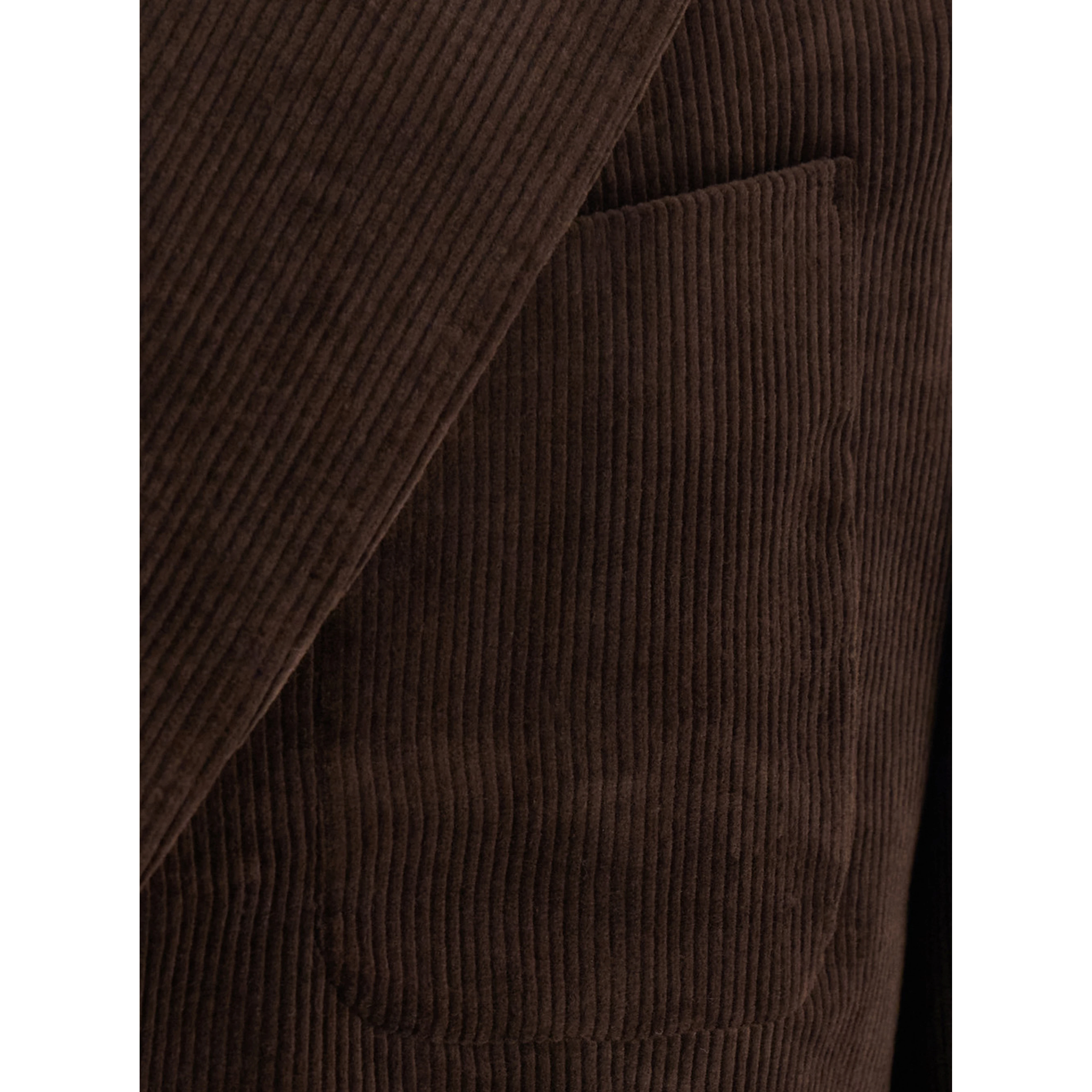 brown single-breasted Jacket with Notched revers in corduroy Men