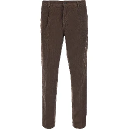 Day Off Brown Pants with Two Welt Pockets on the Back in Corduroy for Men