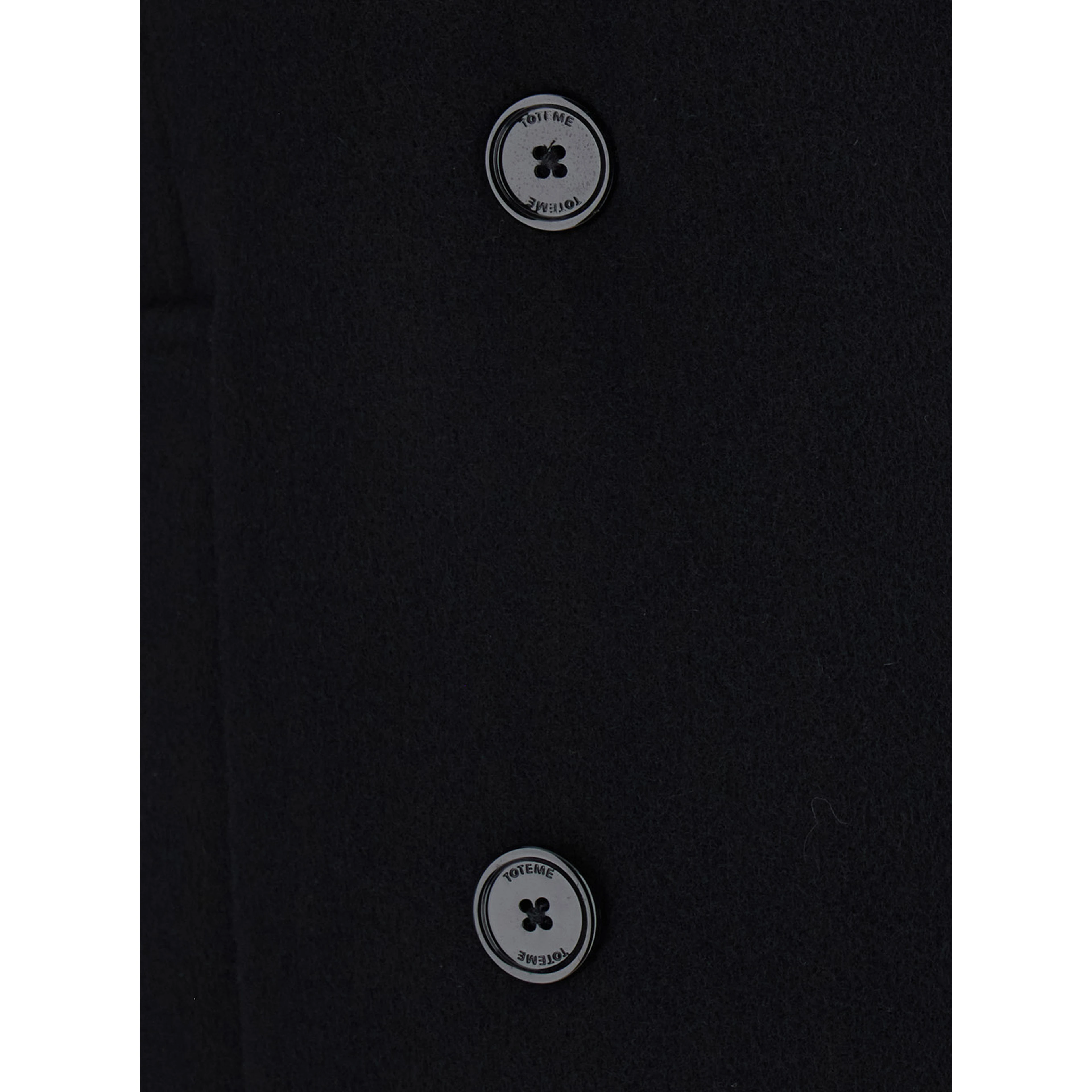 Black Double-breasted Jacket with Notched Revers in Wool Blend Women