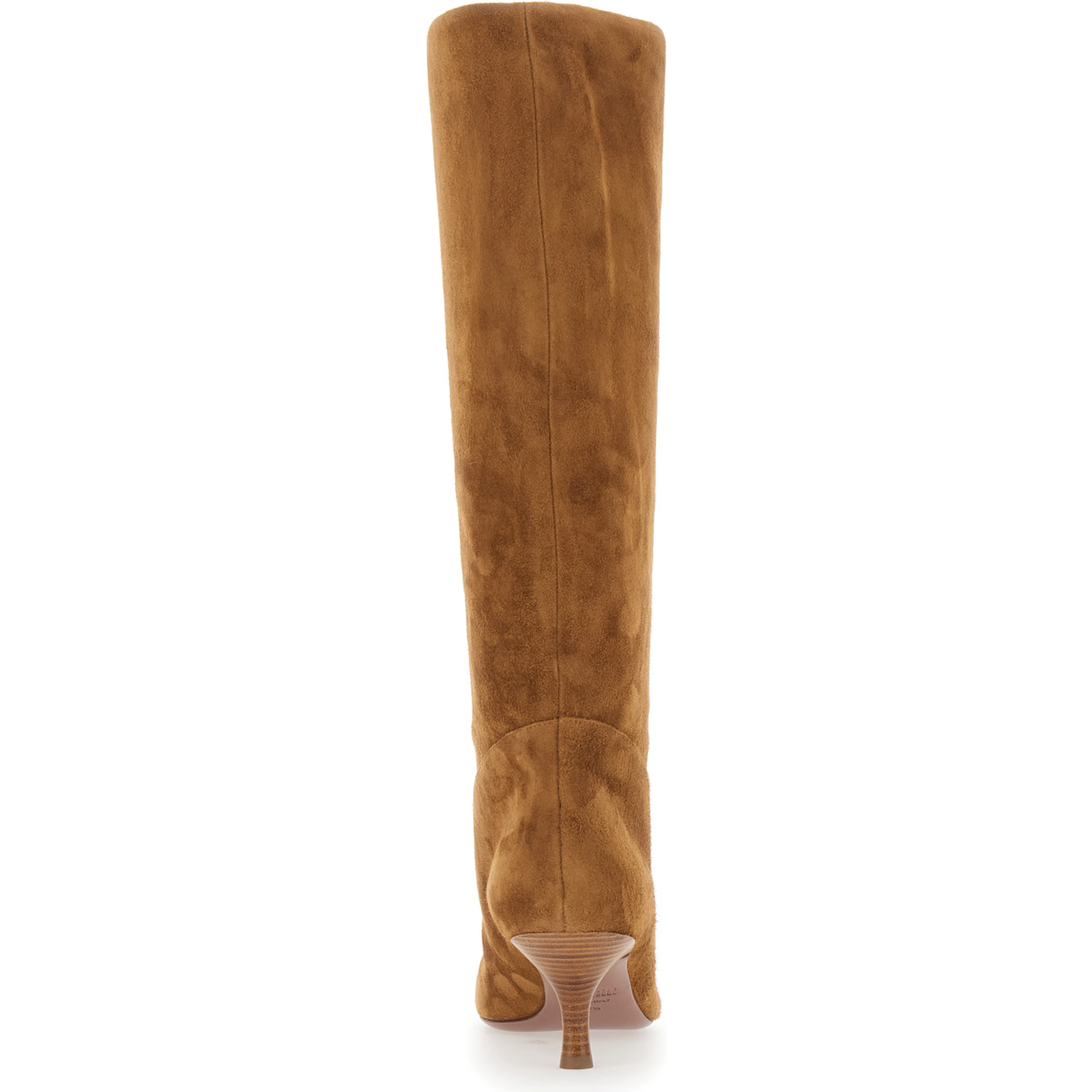 Rose Brown Boots with Pointed Toe and High Heel in Suede for Women