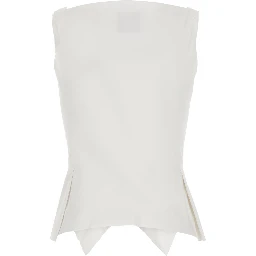 White Top with button closure and logo on the front in Cotton for women