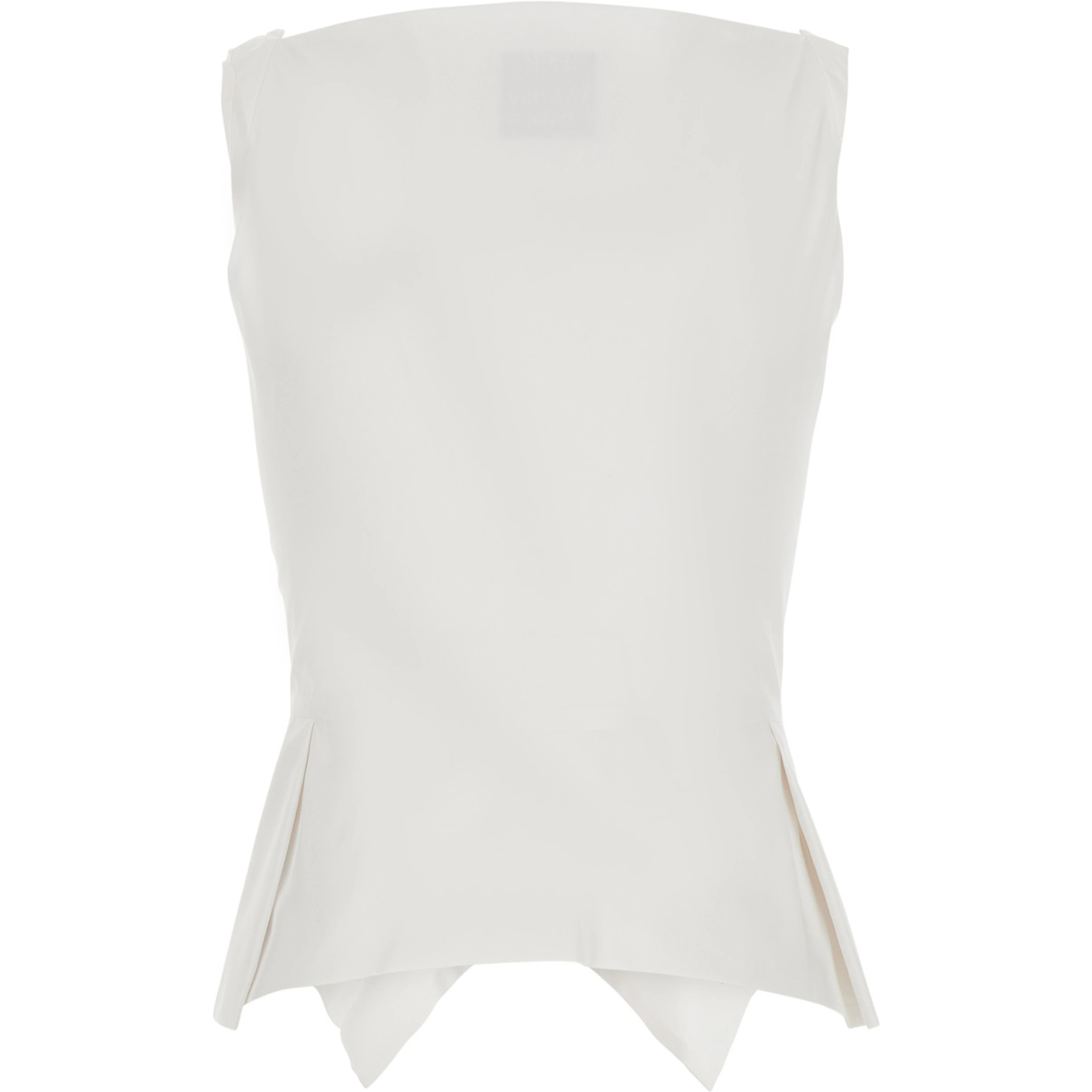 White Top with button closure and logo on the front in Cotton for women