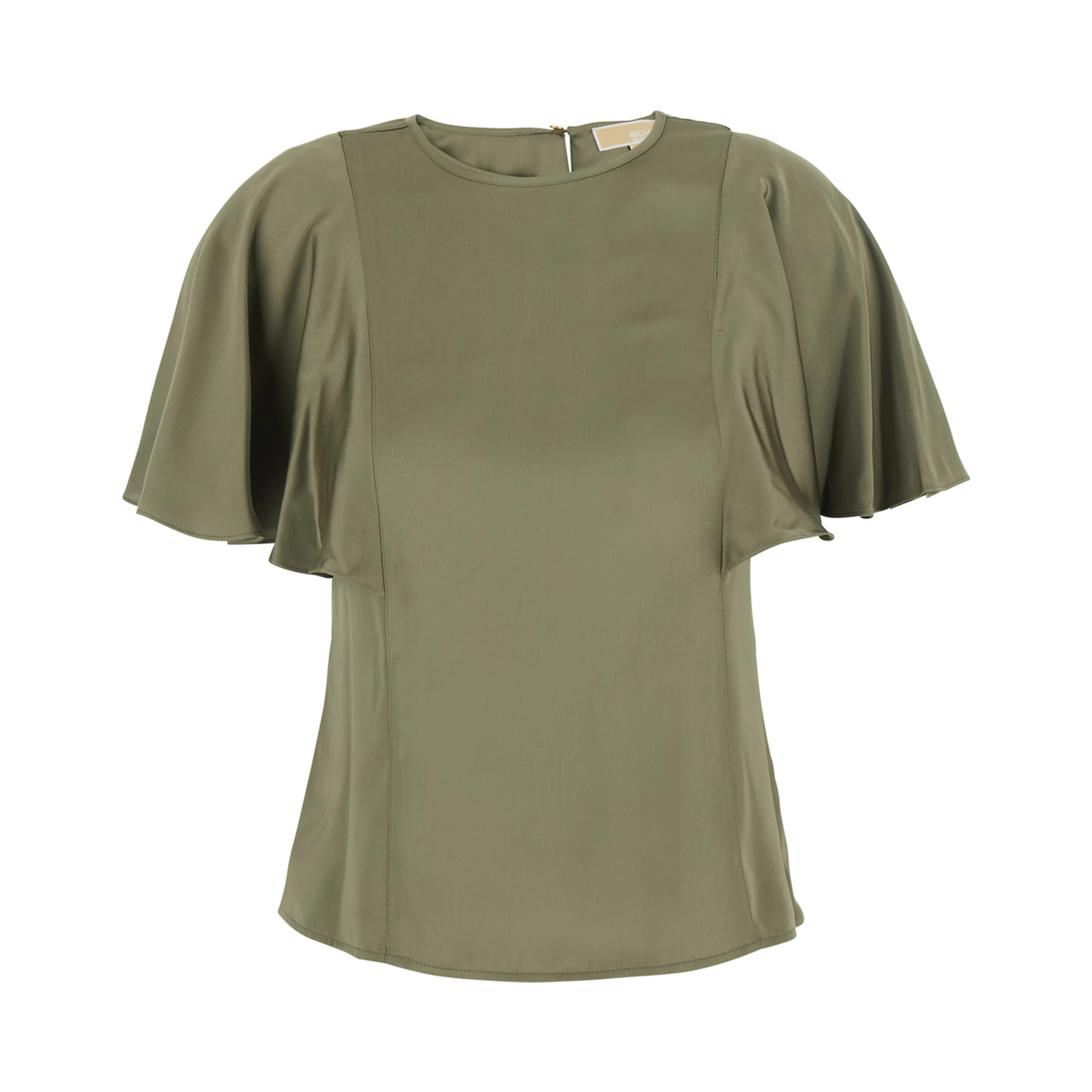 Green  Top with keyhole closure on the back and short sleeves in Tech Fabric for women