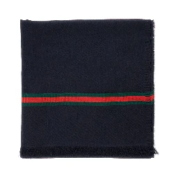 Blue Scarf with Web Detail in Silk Twill for Men