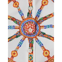 multicolor Shirt with Carretto all-over print in cotton poplin for women