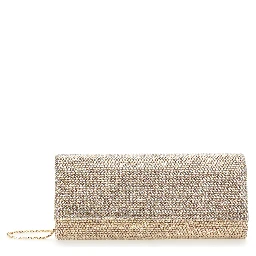 FRENCH 75 Clutch full strass with thin metallic shoulder strap for women