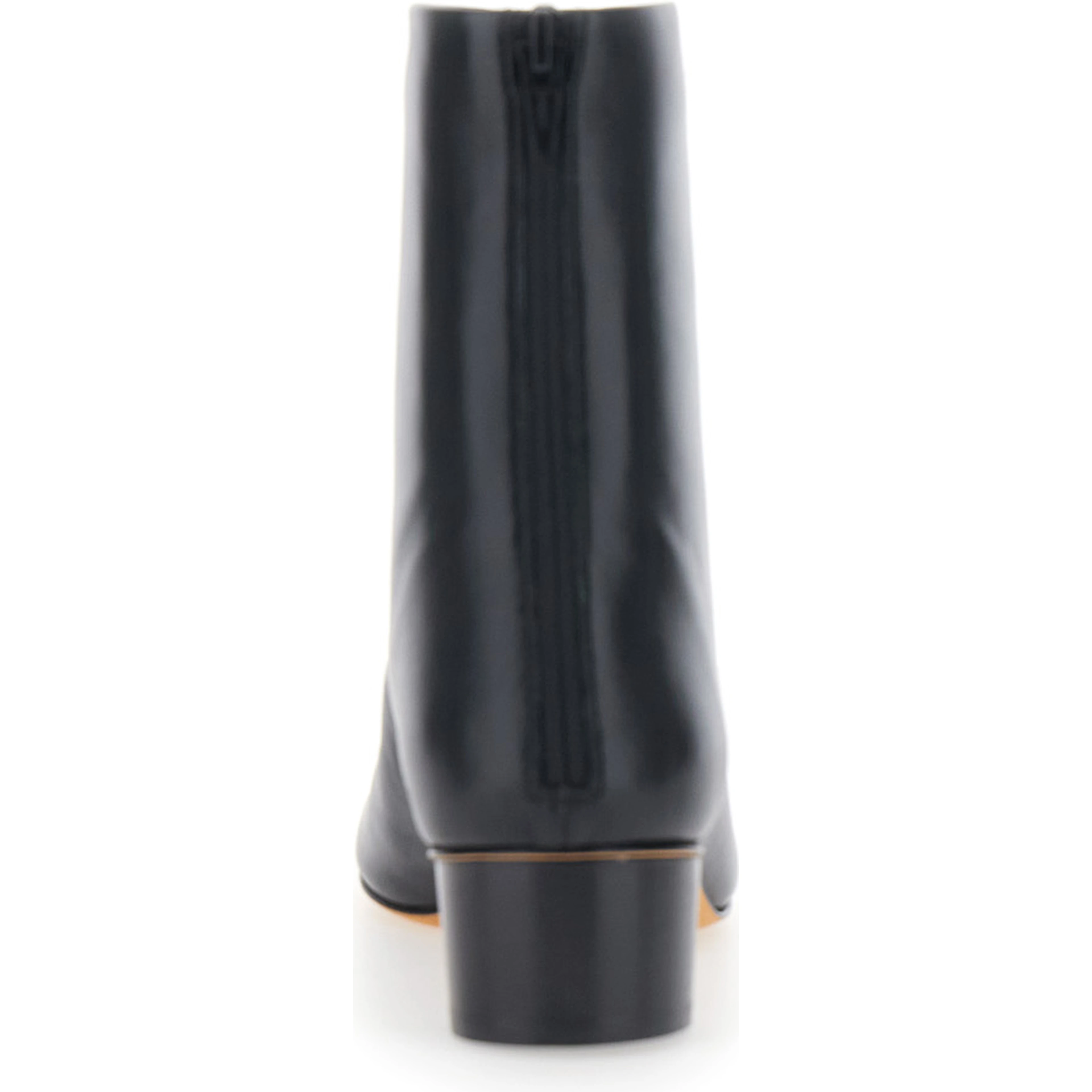 Carole Black Ankle Boots with Medium Block Heel in Leather for Women