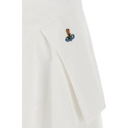 White Top with button closure and logo on the front in Cotton for women