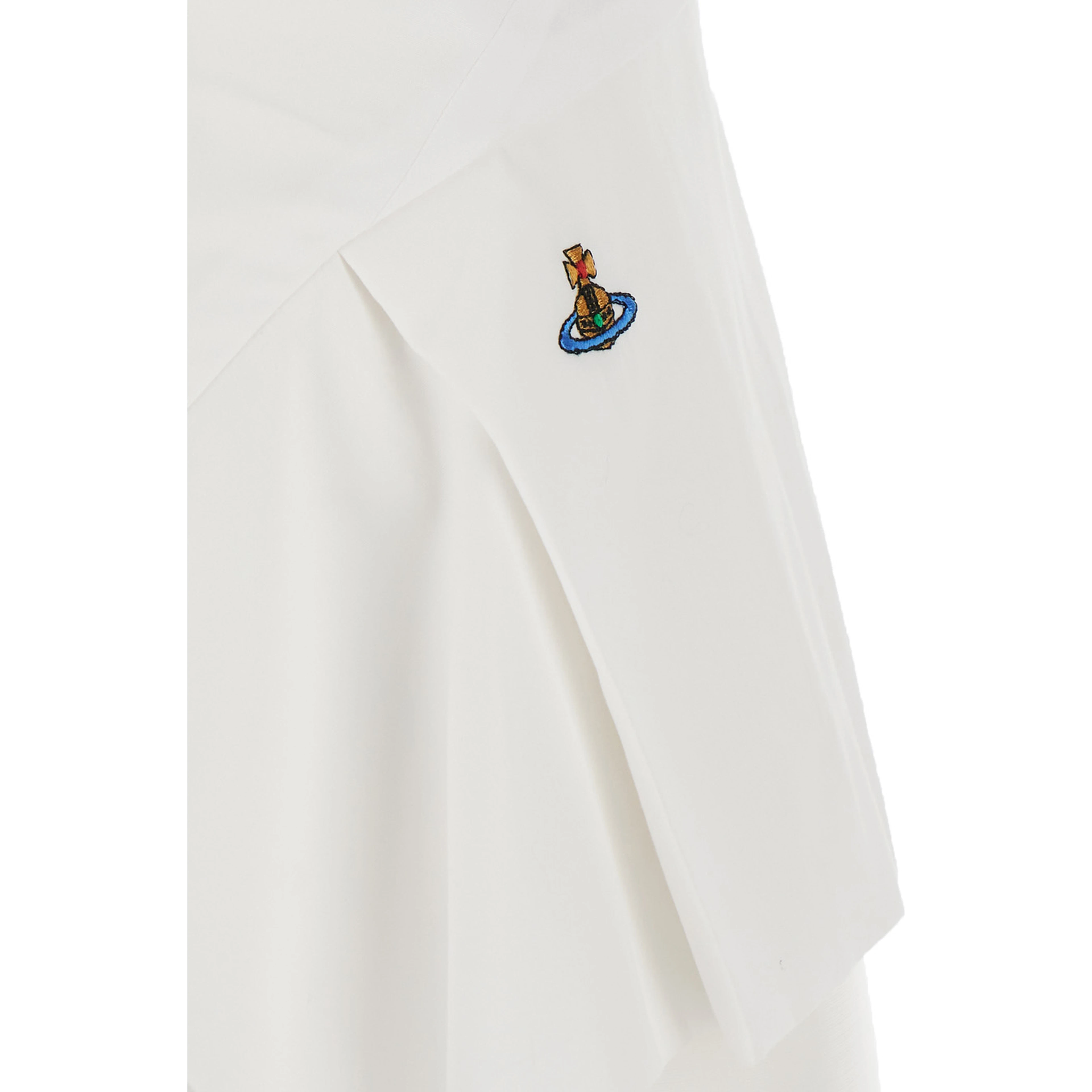 White Top with button closure and logo on the front in Cotton for women