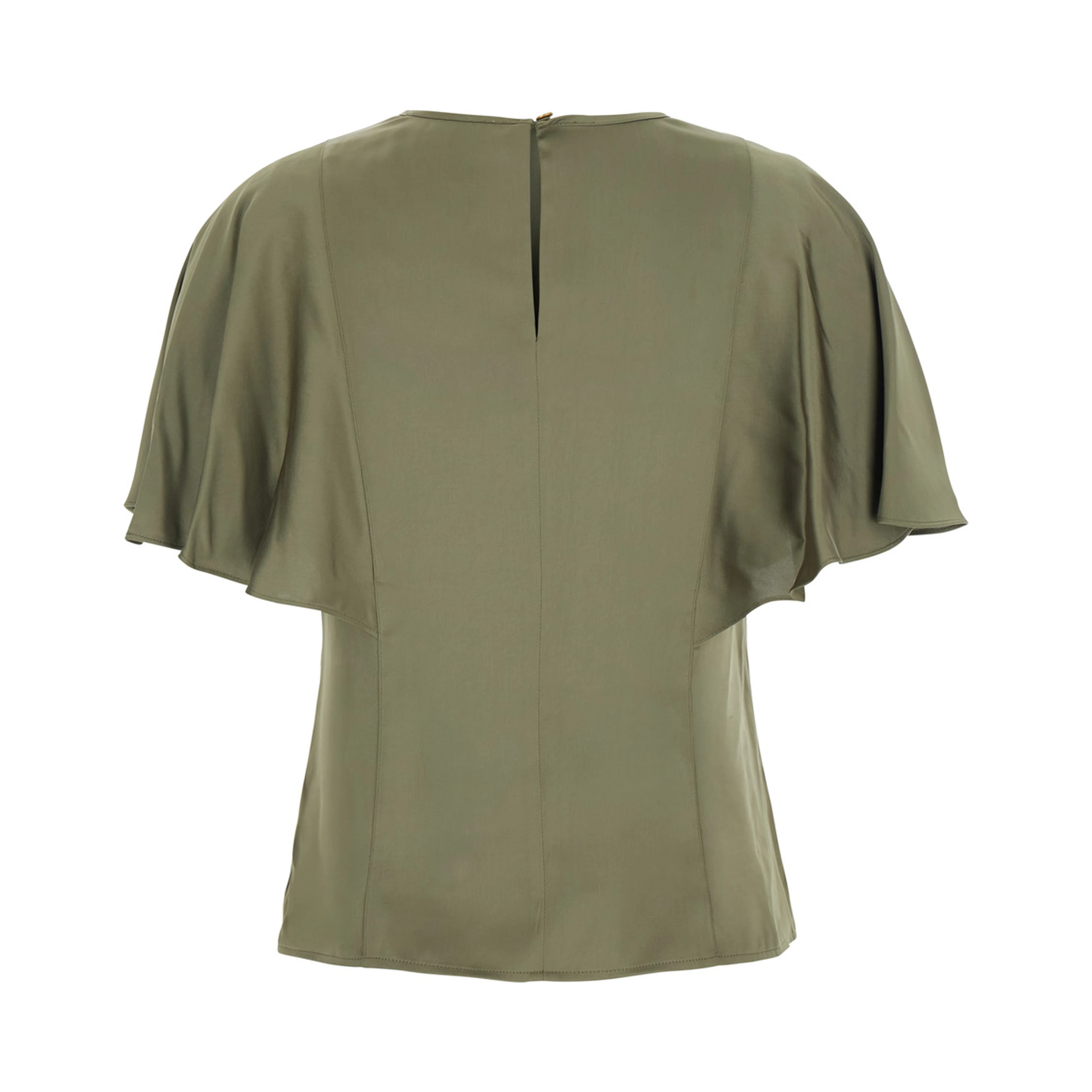 Green  Top with keyhole closure on the back and short sleeves in Tech Fabric for women