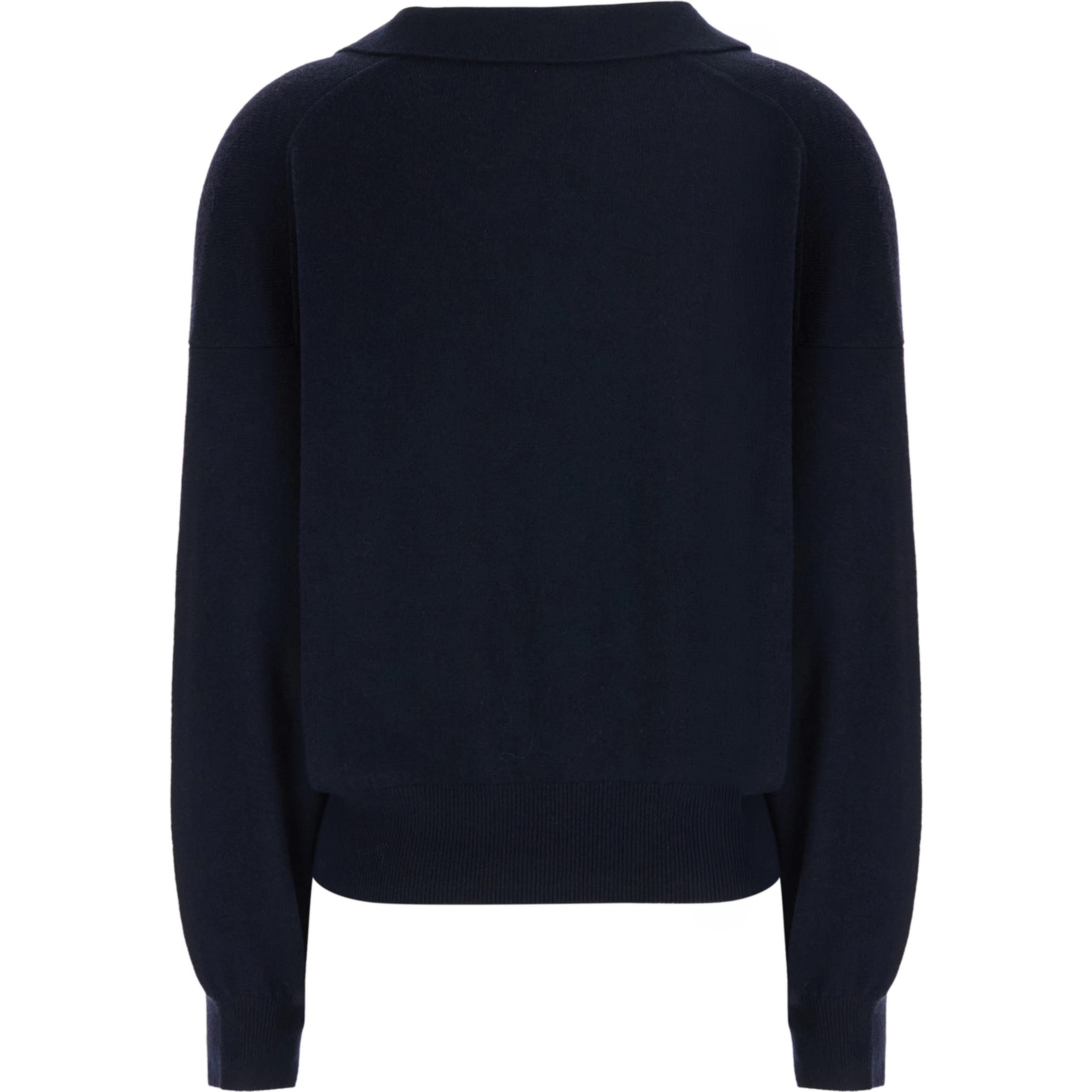 Katriel blue Sweater with polo collar and ribbed details in cashmere women