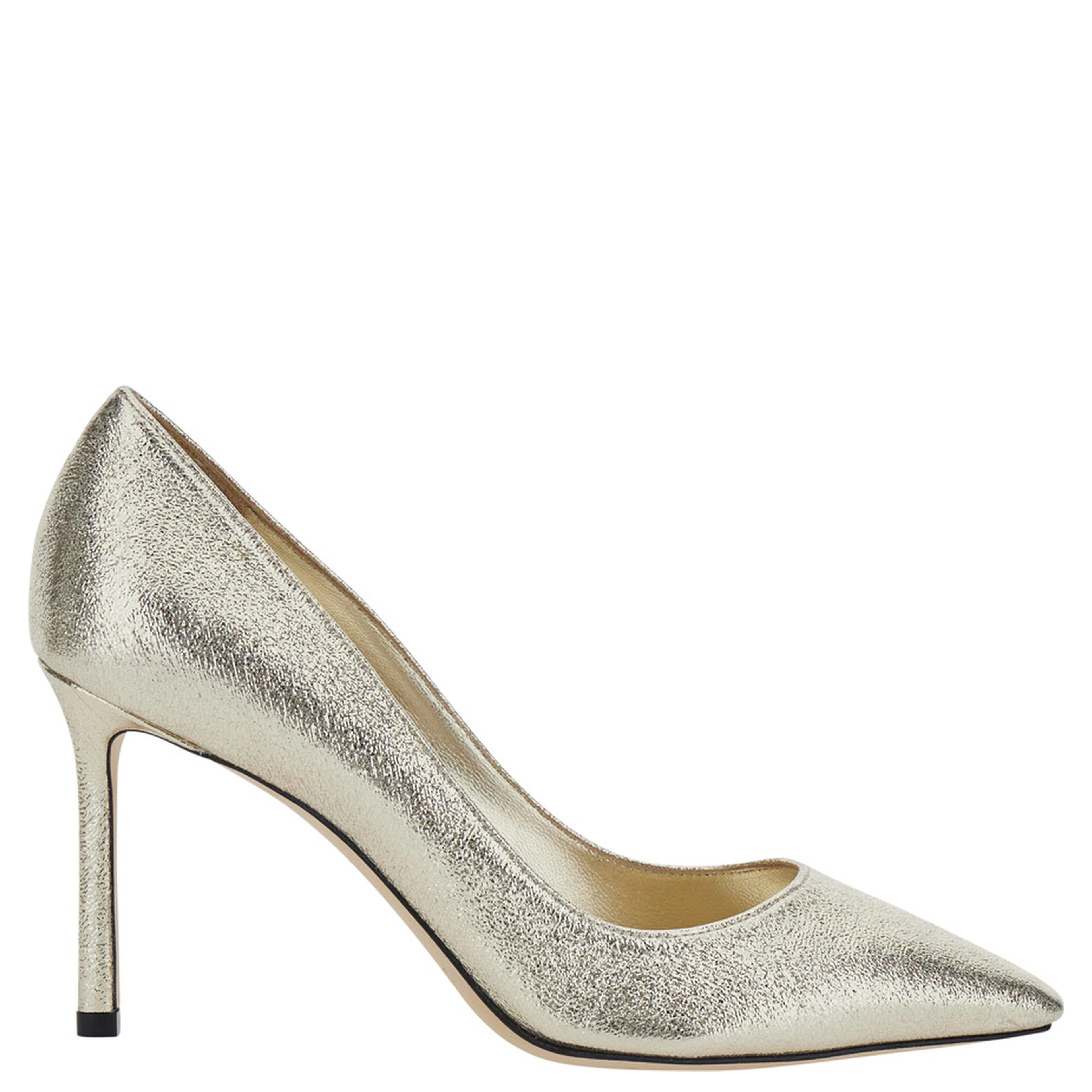 Romy Metallic colored Slip-On Heels with Pointed design in Fabric for Women