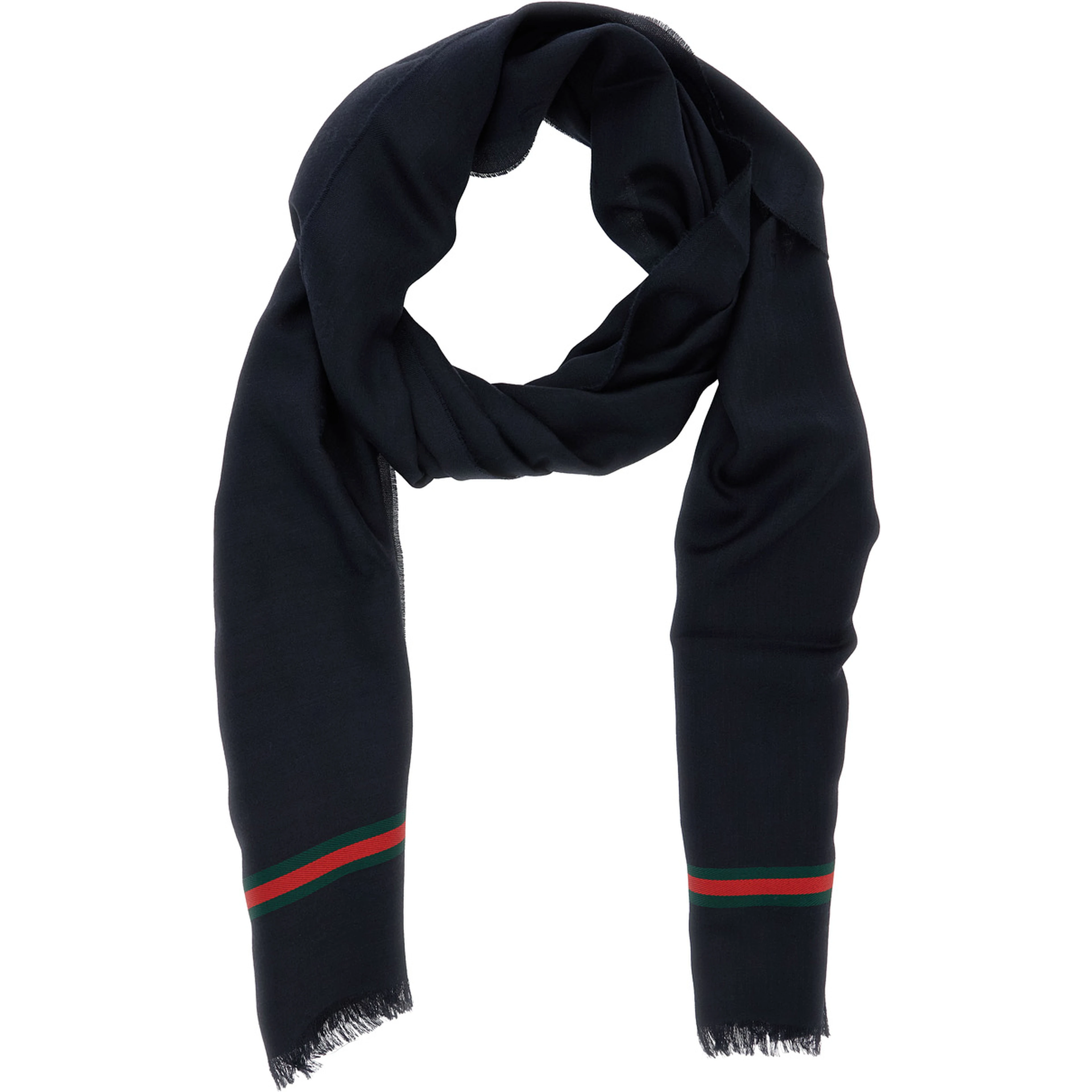 Blue Scarf with Web Detail in Silk Twill for Men