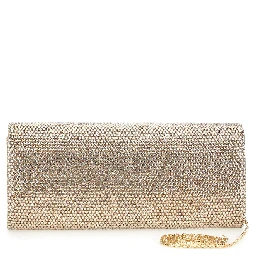 FRENCH 75 Clutch full strass with thin metallic shoulder strap for women
