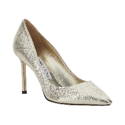 Romy Metallic colored Slip-On Heels with Pointed design in Fabric for Women