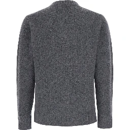 Grey Crewneck sweater with ribbed details in Blend wool men