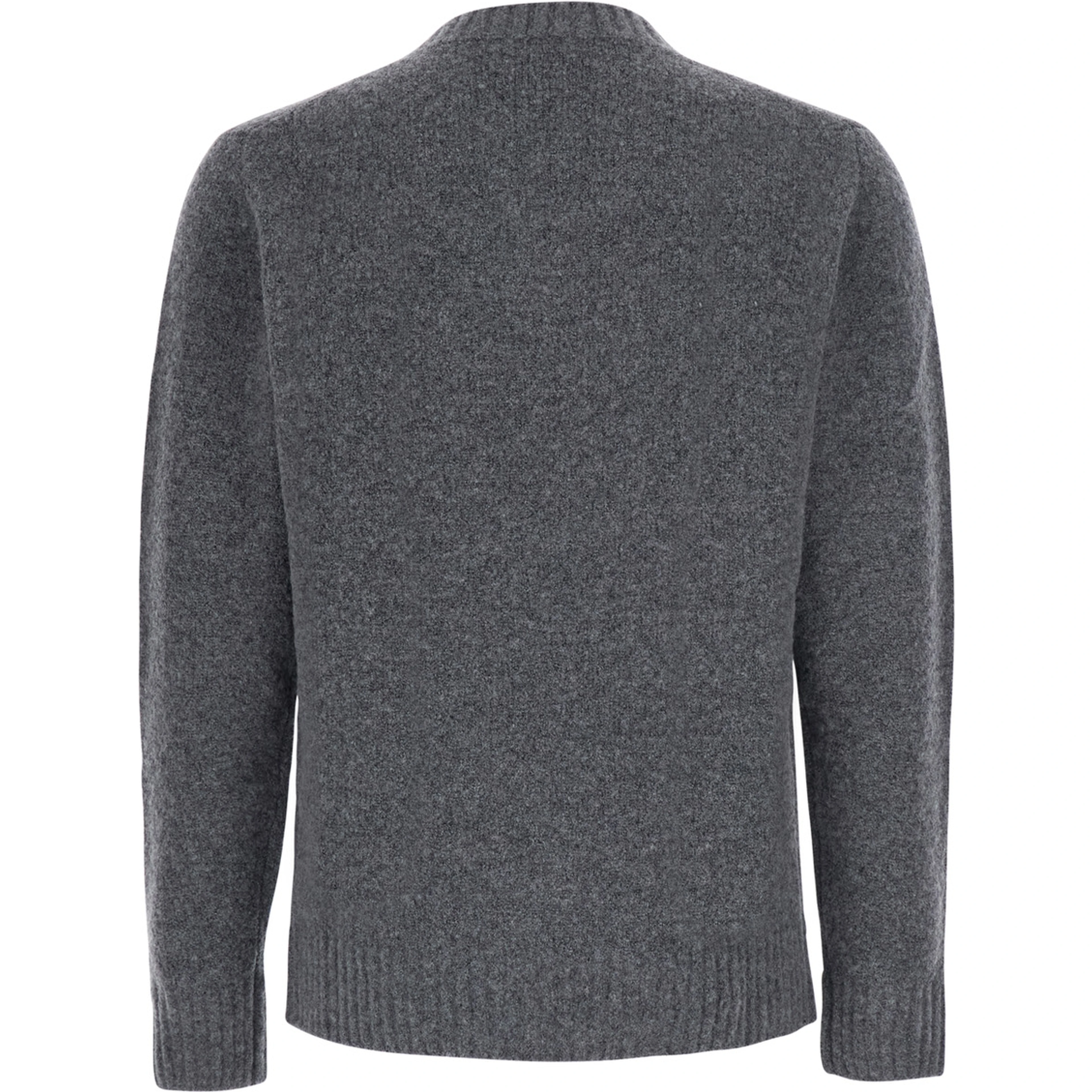 Grey Crewneck sweater with ribbed details in Blend wool men