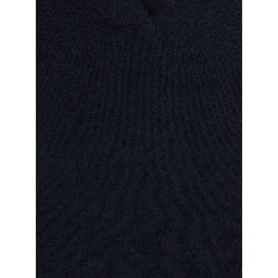 Katriel blue Sweater with polo collar and ribbed details in cashmere women