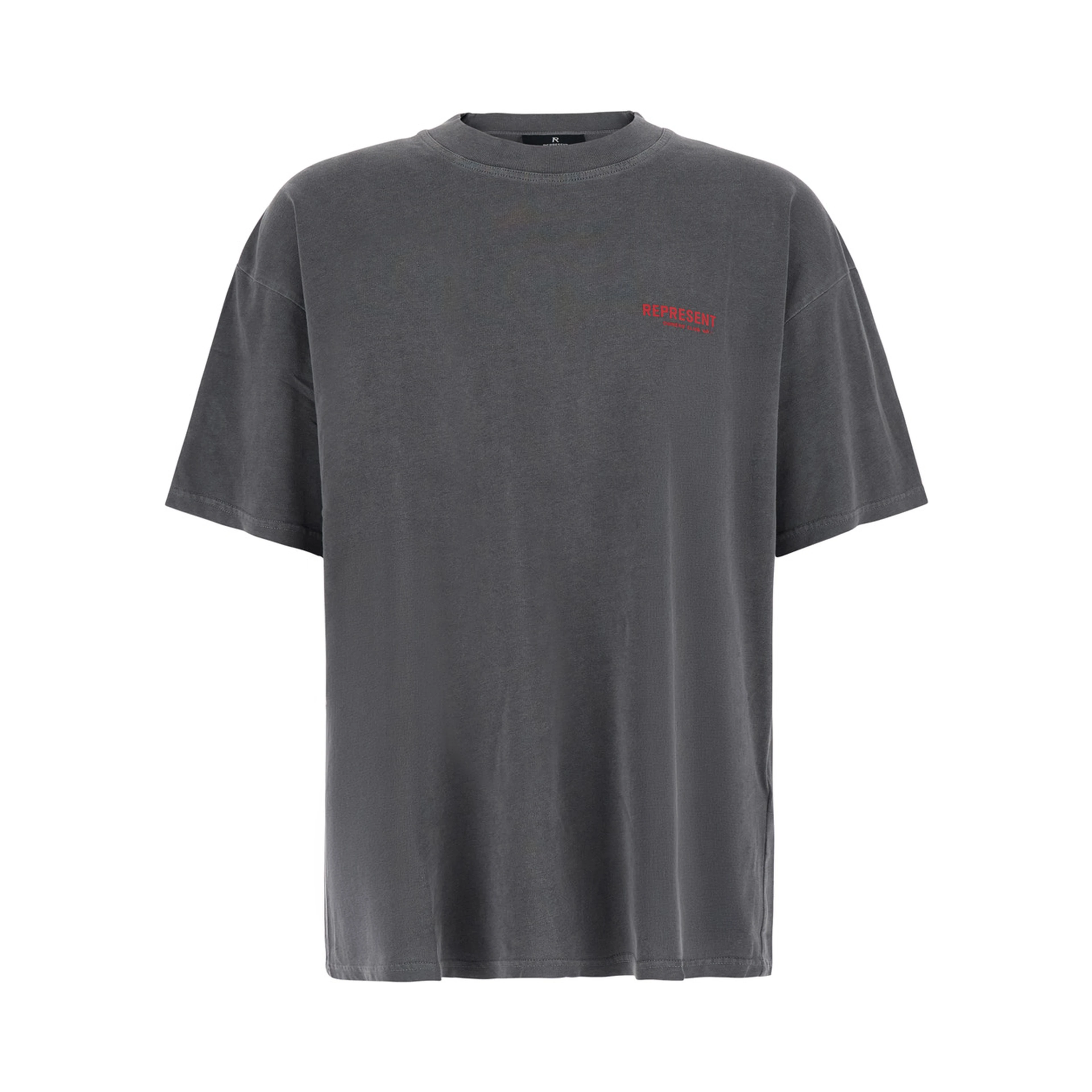 Faded Black T-Shirt with Logo on the Front and Maxi Logo on the Back in Cotton for Men