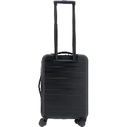 black Trolley suitcase with logo patch on the front in fabric for Men