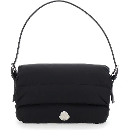 Caradoc Black handbagwith logo on the front in Tech Fabric for women