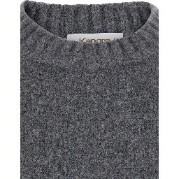 Grey Crewneck sweater with ribbed details in Blend wool men