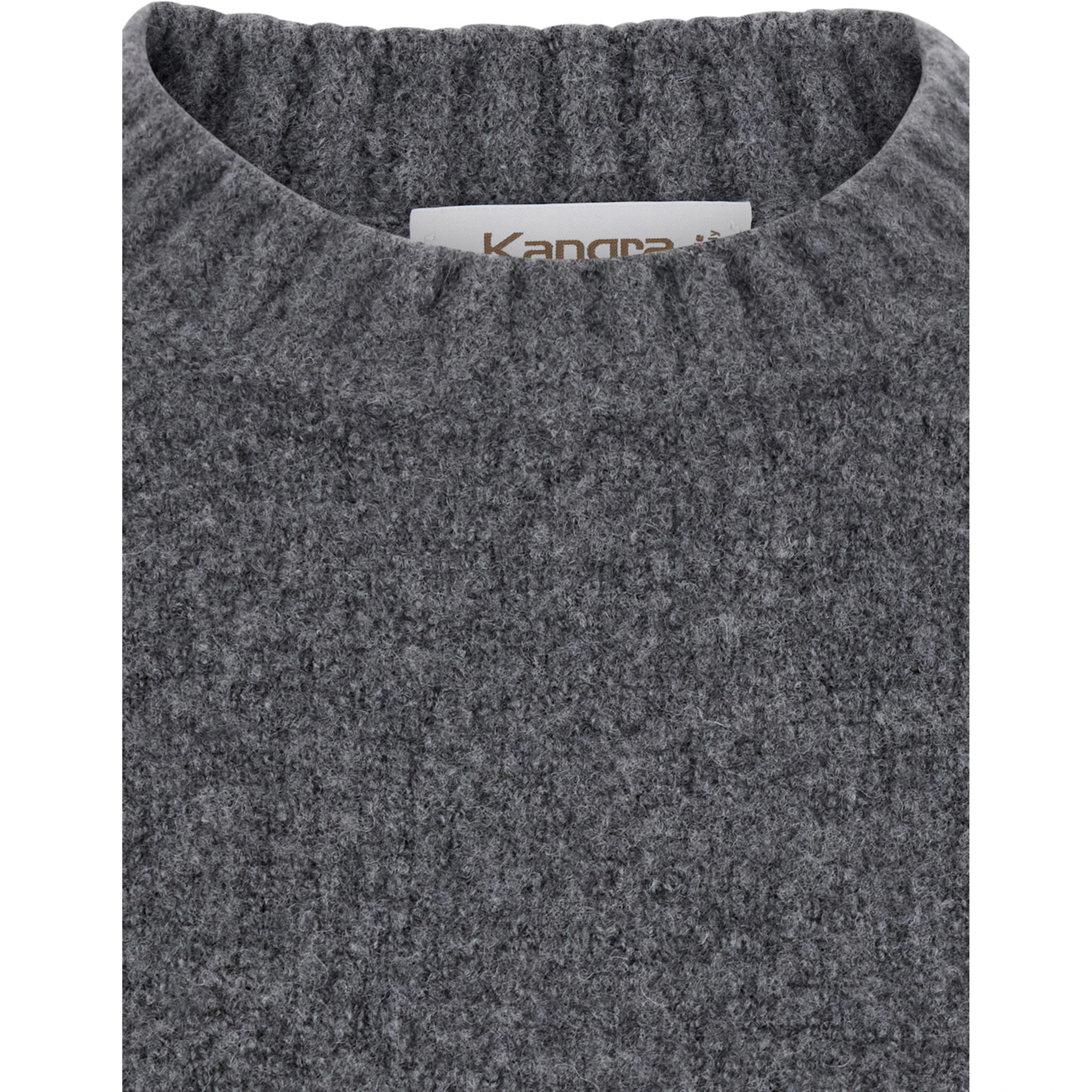 Grey Crewneck sweater with ribbed details in Blend wool men