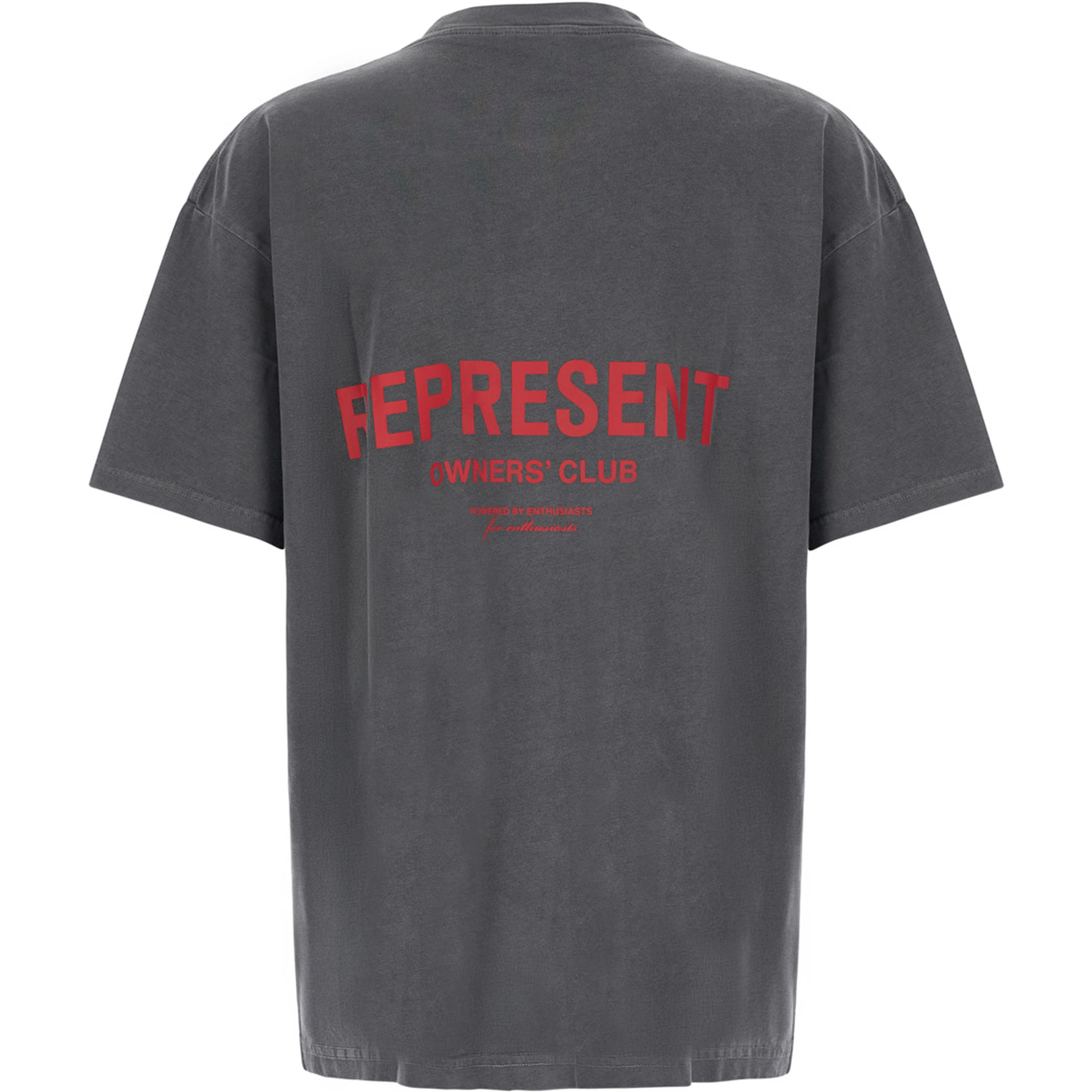 Faded Black T-Shirt with Logo on the Front and Maxi Logo on the Back in Cotton for Men