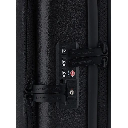 black Trolley suitcase with logo patch on the front in fabric for Men