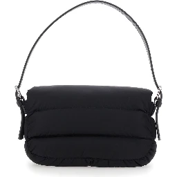 Caradoc Black handbagwith logo on the front in Tech Fabric for women