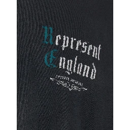 Black Crew neck T-shirt with logo detail on the front and maxi print on the back in cotton for men