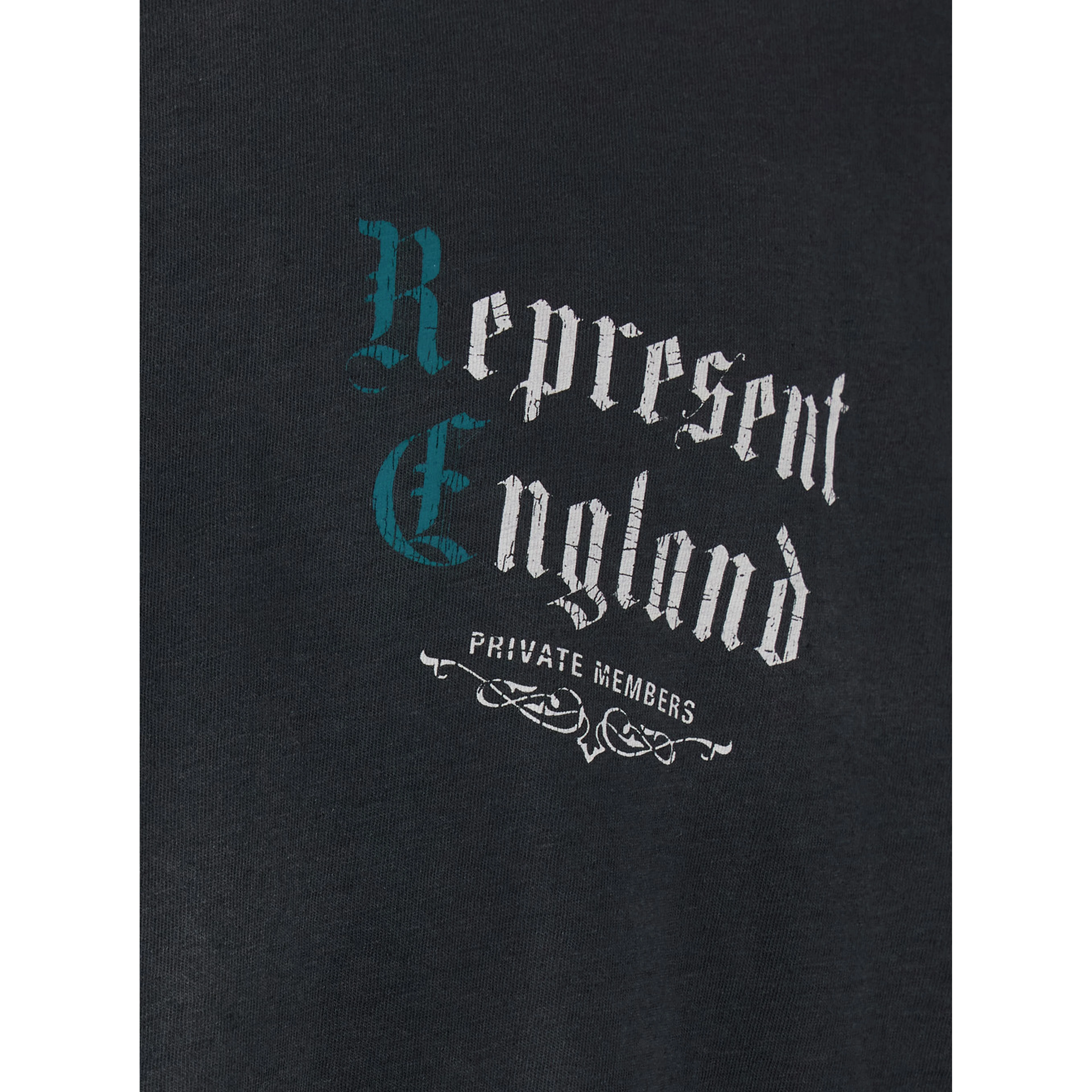 Black Crew neck T-shirt with logo detail on the front and maxi print on the back in cotton for men