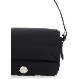Caradoc Black handbagwith logo on the front in Tech Fabric for women