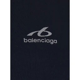 Black Crew Neck T-Shirt with Logo Lettering on Front and Back in Tech Fabric Stretch for Men