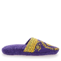 Purple Slippers with Baroque Print in Fabric home