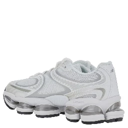 2000 White Low Top Sneakers with Logo Patch on the Side in Leather and Tech Fabric Unisex