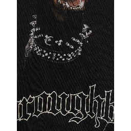 Black Crew neck T-shirt with maxi logo on the front and faded design in cotton for men