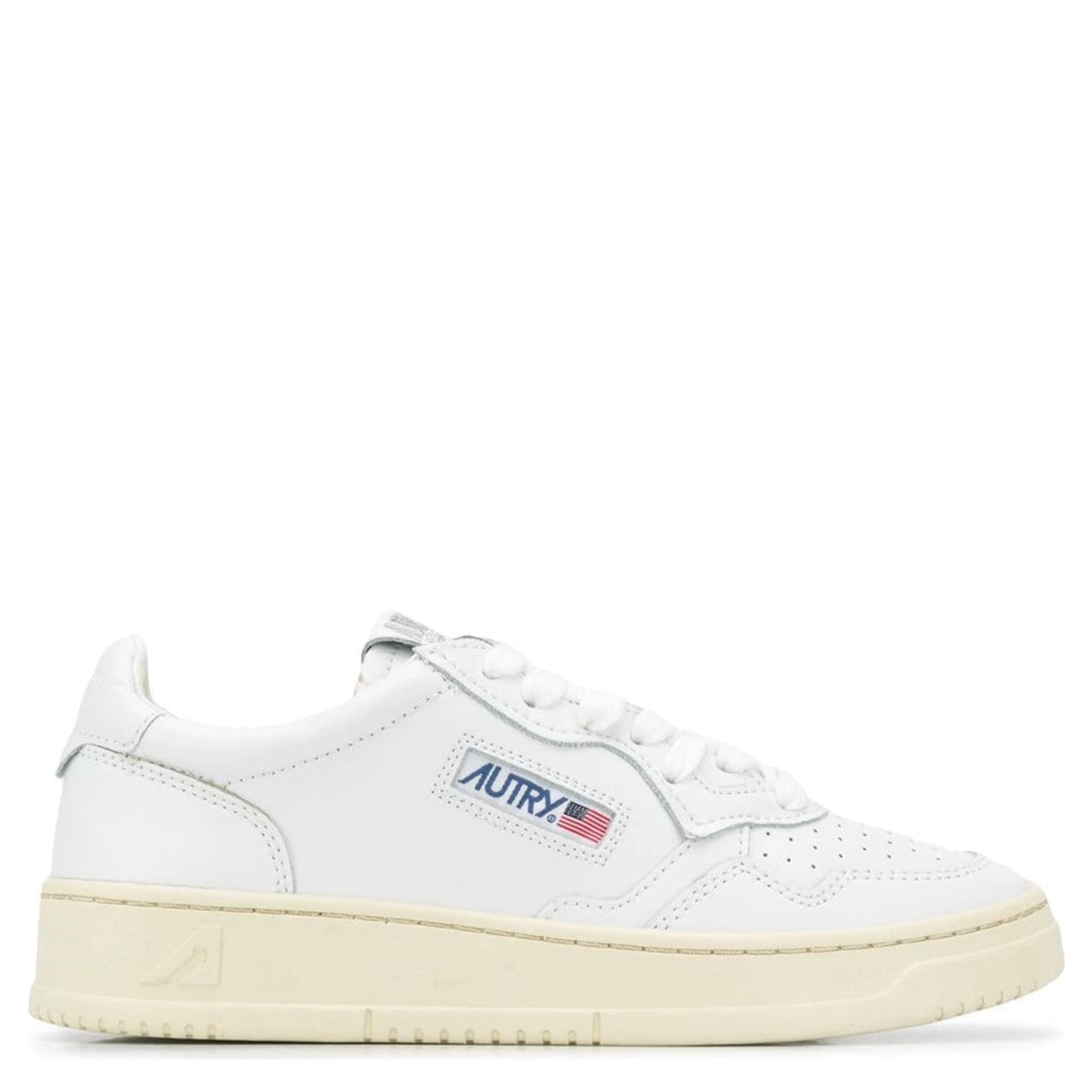 Low Sneakers Medalist with Side Logo in White Leather Women