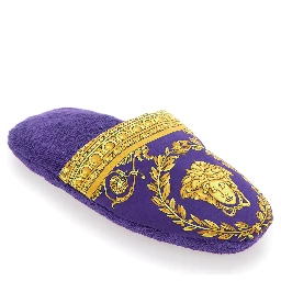 Purple Slippers with Baroque Print in Fabric home