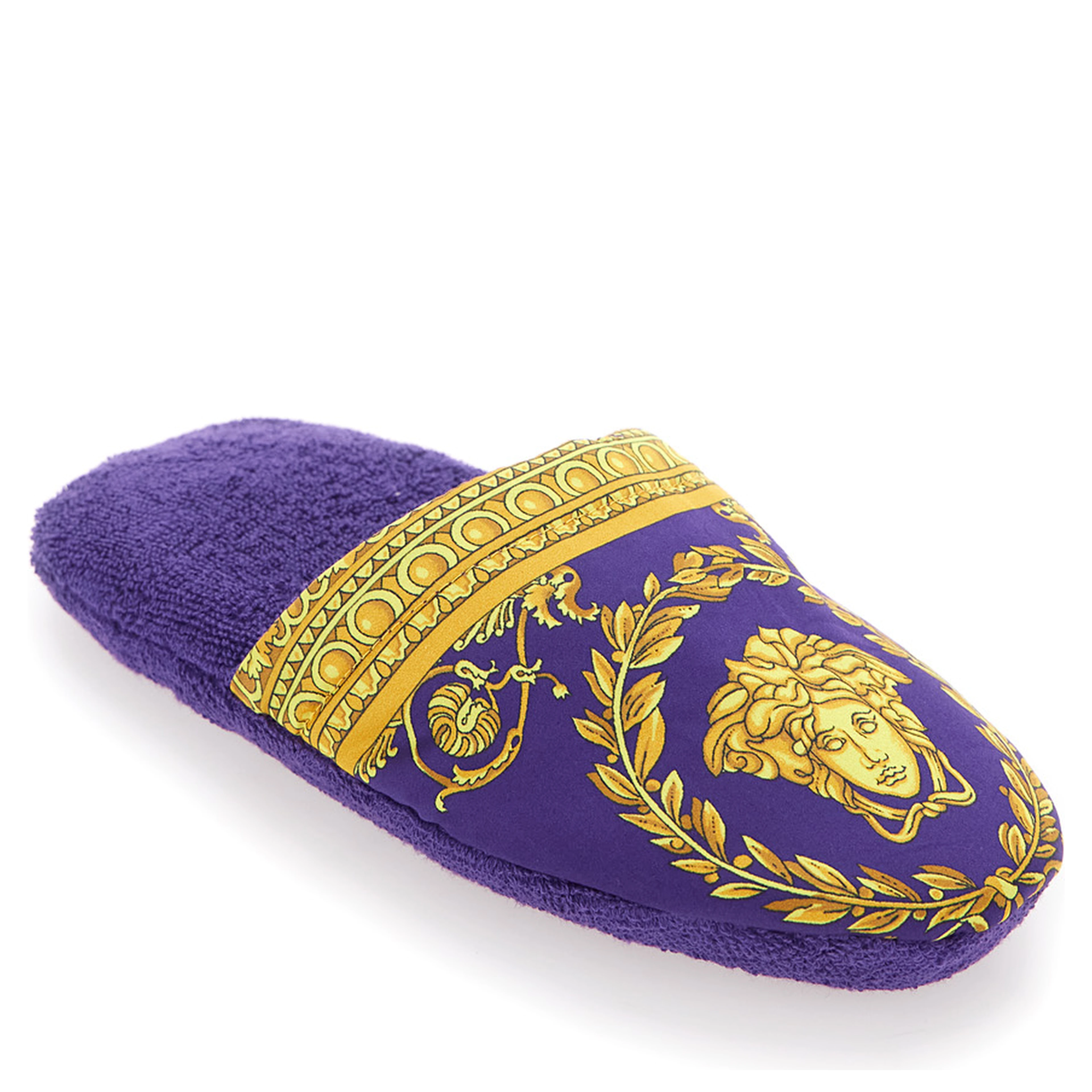 Purple Slippers with Baroque Print in Fabric home
