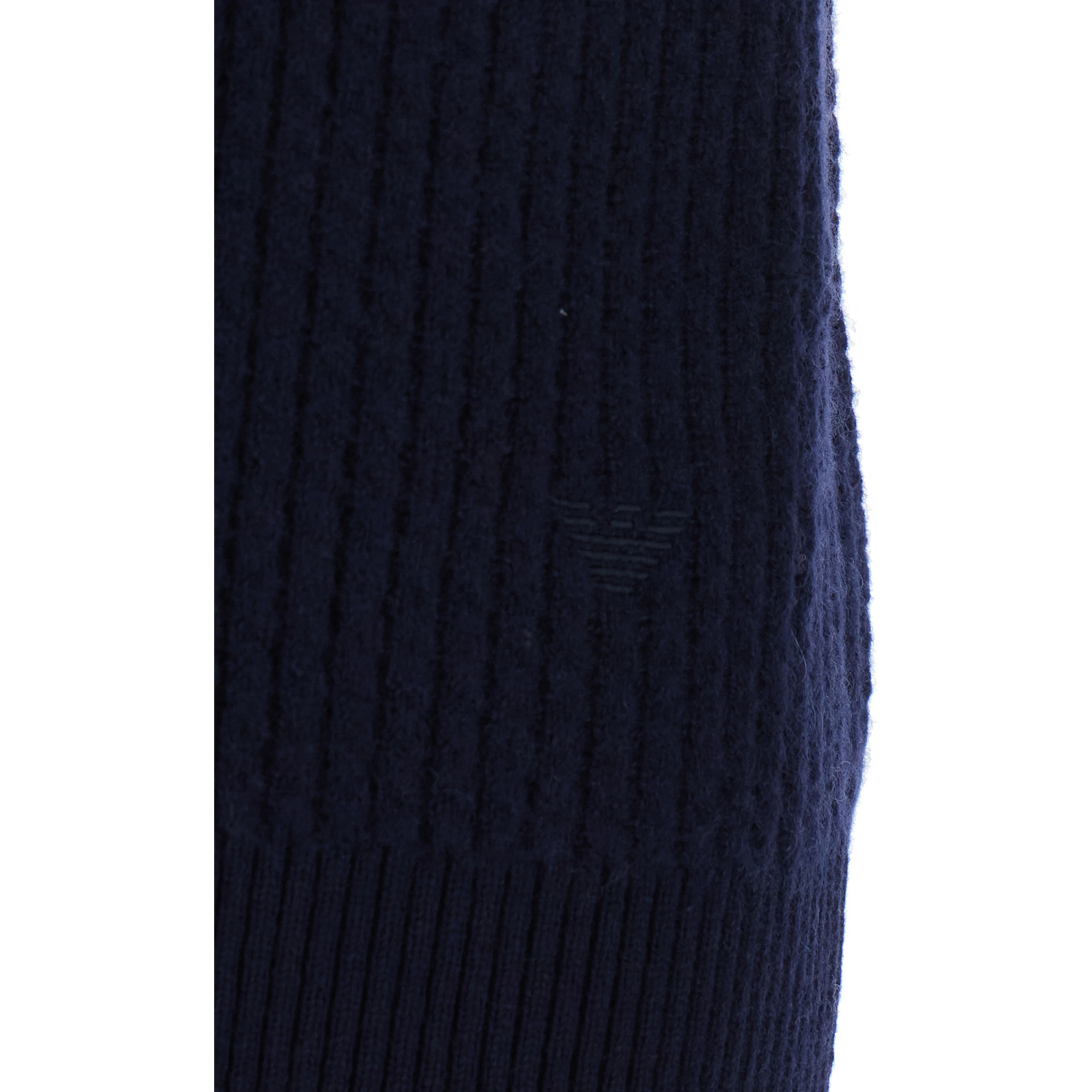 Blue Vest with V-neck and logo embroidery on the front in wool and cashmere for men