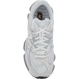 2000 White Low Top Sneakers with Logo Patch on the Side in Leather and Tech Fabric Unisex