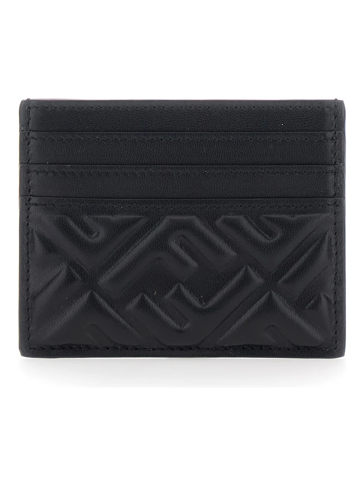 Card holder with FF Motif in Black Leather for Women alternative
