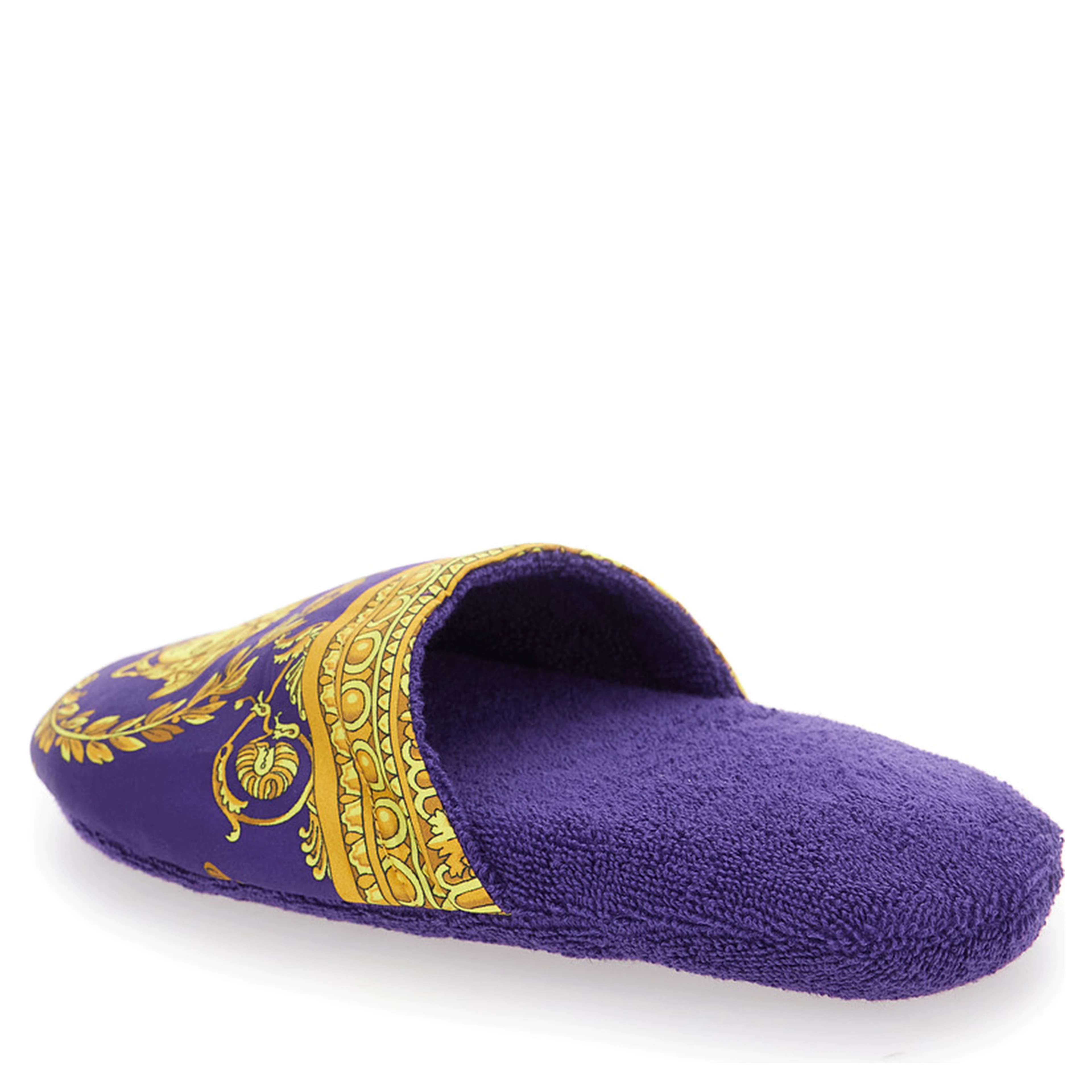 Purple Slippers with Baroque Print in Fabric home