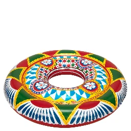 multicolor Inflatable with all-over Carretto print in PVC